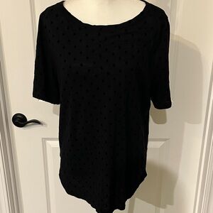 GUC LOFT Black with Black Velvet dots Women's Tee Size Large